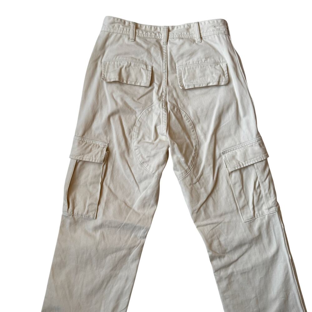 J Galt Cargo Pants Womens Small Cream Cotton Wide Leg Y2K Gorpcore Utility Tall - Picture 11 of 16